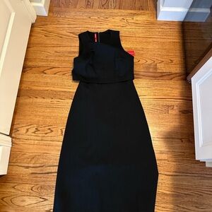 SPANX Black Sleeveless Midi Sheath Dress
